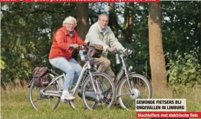  ?? FOTO CHRIS VAN ROMPAEY ?? Meer dan de helft van de mensen die gewond raken met hun elektrisch­e fiets, zijn ouder dan 65 jaar.