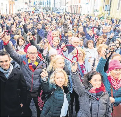  ?? PHOTO: GARETH CHANEY/COLLINS ?? Day of action: Hundreds of GPs converged on Leinster House yesterday to protest over a reversal of cuts in fees.