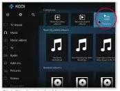  ??  ?? Click Playlists in the Music section to create as many playlists as you want Change the way thumbnail images display using Kodi’s picture options