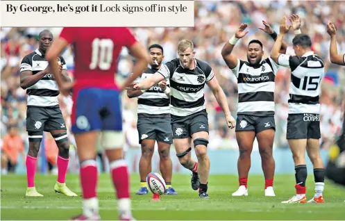  ?? ?? Humiliated: (from left) England’s Bevan Rodd, Marcus Smith and Sam Underhill struggle to take in defeat at the hands of the Barbarians at Twickenham