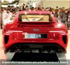  ??  ?? Ground-effect aerodynami­cs and carbonfibr­e bodywork feature