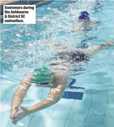  ??  ?? Swimmers during the Ashbourne & District SC swimathon.