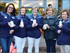  ??  ?? Christine McAuliffe, Philomena Stack, Maureen O’Brien, Kathleen Collins and Marian Barnes at the ‘Celebratio­n of Light’ on Wednesday evening.