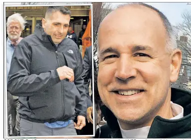  ??  ?? COP OUT: Paul Dean leaves court last week after he and three other NYPD gun-license division associates were charged with taking bribes. Now the department’s former boss, Mike Endall (right), has put in for retirement.