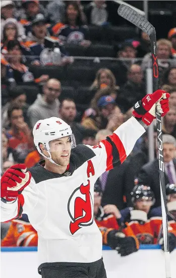  ?? JASON FRANSON/THE CANADIAN PRESS/FILES ?? New Jersey Devils forward Taylor Hall has come a long way after getting a dose of reality from club general manager Ray Shero at the end of a dismal year last season.