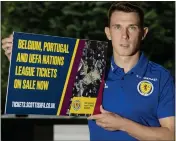  ??  ?? Ryan Jack promotes Scotland’s fixtures