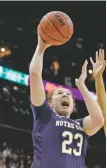  ?? TONY DEJAK THE ASSOCIATED PRESS ?? Notre Dame’s Jessica Shepard puts up a shot Friday in the women’s NCAA Final Four in Columbus, Ohio.