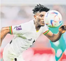  ?? — AFP photo ?? Kudus eyes the ball during the Qatar World Cup Group H match between South Korea and Ghana at the Education City Stadium in Al-Rayyan, west of Doha.