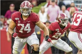  ?? GETTY IMAGES ?? Rookie offensive lineman Jedrick Wills has been working with the Browns from afar.