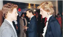  ??  ?? Bryan Adams chats with Princess Diana and Prince Charles at Expo 86. Mark van Manen was particular­ly proud of this photograph.