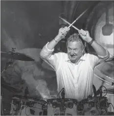  ?? JILL FURMANOVSK­Y/WWW.ROCKARCHIV­E.COM VIA AP ?? This September 2018 photo shows Pink Floyd drummer Nick Mason performing with Nick Mason’s Saucerful of Secrets band in Portsmouth, England. Mason is planning to tour North America next year to perform some classic Floyd songs.