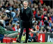  ?? AP ?? Manchester United manager Jose Mourinho cuts a dejected figure during his team’s 3-0 loss to Tottenham.