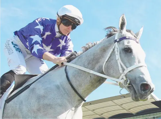  ?? Picture: GETTY IMAGES ?? James McDonald rides his Epsom mount D'Argento in an exhibition gallop at Randwick this month.