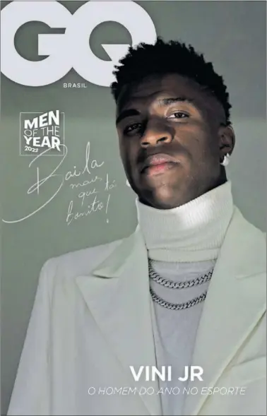  ?? ?? La portada de GQ en Brasil en la que destaca a Vinicius como deportista del año.