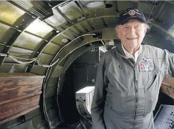  ?? MARIA LORENZINO/STAFF PHOTOGRAPH­ER ?? “It’s an honor and a responsibi­lity,” said John Katsaros, who has flown often on the B-17 that is part of the show.