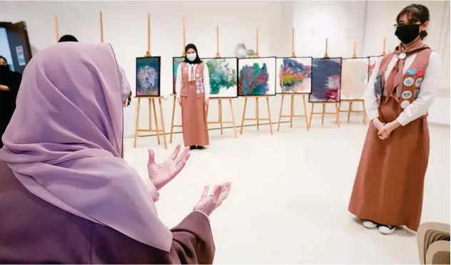  ?? WAM ?? ↑
Her Highness Sheikha Jawaher urged the Sharjah Girl Guides to continue their march towards advancing their members’ capabiliti­es to raise successive generation­s of young female leaders in Sharjah.