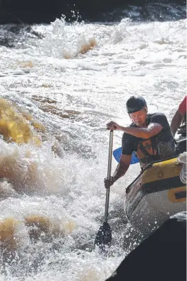  ??  ?? ACTION SPORT: A Raging Thunder crew go white water rafting on