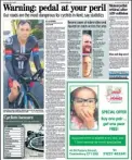  ??  ?? How the Kentish Gazette reported the dangers to cyclists