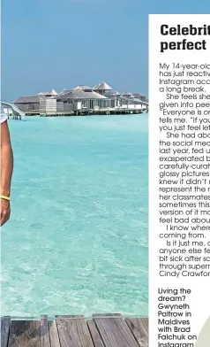  ??  ?? Living the dream? Gwyneth Paltrow in Maldives with Brad Falchuk on Instagram