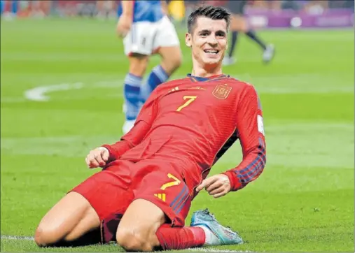  ?? ?? Morata, celebrando su gol a Japón en el último partido de la Selección.