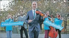  ?? Photograph: Stewart Attwood ?? Ben Macpherson at the launch of the nationwide campaign in St Andrew Square in Edinburgh.