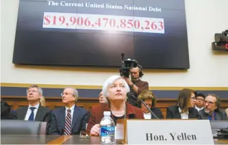  ?? AP-Yonhap ?? Federal Reserve Chair Janet Yellen testifies on Capitol Hill in Washington before the House Financial Services Committee for the Fed’s semi-annual Monetary Policy Report to Congress in Washington, Feb. 15.