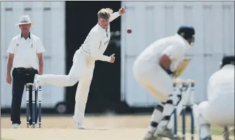  ?? ?? NEW SIGNING Josh McCoy, left, in bowling action for Purbrook