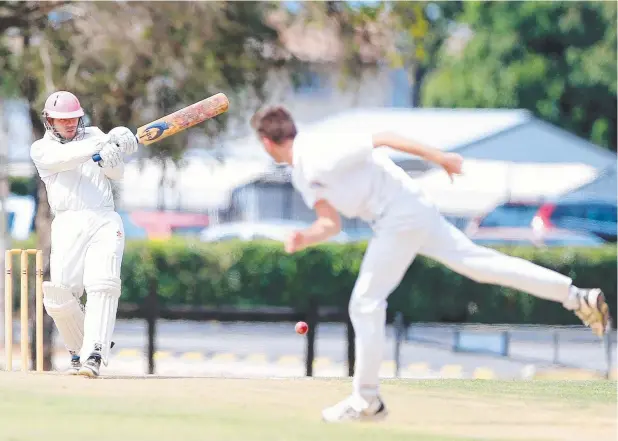  ??  ?? GOOD AVERAGES: Mulgrave’s Grant Phillips (batting) averages 29 with the bat and 12 with the ball in CFN first grade this season. Picture: Justin Brierty