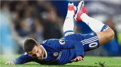  ?? — AP ?? I’ll be back: Chelsea’s Eden Hazard missed the start of the Premier League season with an ankle injury.