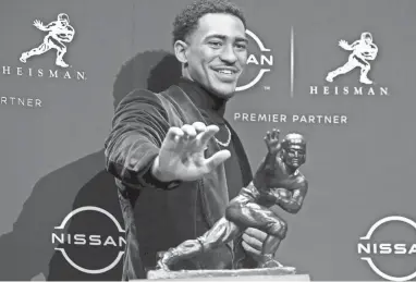  ?? BRAD PENNER/USA TODAY SPORTS ?? Alabama quarterbac­k Bryce Young has a chance to join Archie Griffin as the only players to win the Heisman Trophy twice.