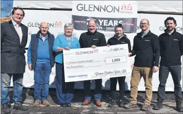  ?? (Photo: Katie Glavin) ?? Fermoy Community Hospital fundraisin­g committee members Tadhg O’Donovan, William Cannon and Catherine Williams, accepting a cheque from Glennon Brothers’ representa­tives William Murphy, Ciara Sheehan, Jordon Hauge and Flor Crowley.