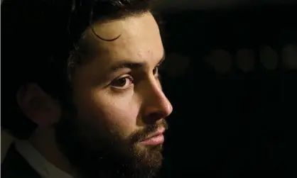  ?? Photograph: Bryan Woolston/ AP ?? Cleveland Browns quarterbac­k Baker Mayfield answers questions during a news conference in December.