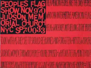  ??  ?? Faith Ringgold (b. 1930), Peoples Flag Show Poster, 1971. Offset poster, 18 x 24 in.