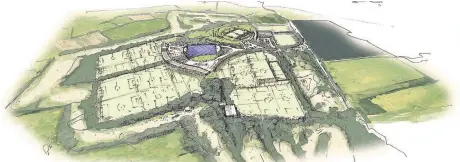  ??  ?? An artist’s impression of Leicester City’s plans for a state of the art training facility at the former site of Park Hill Golf Club in Seagrave.