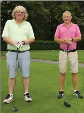  ??  ?? Bob Doyle and Jim Larkin in New Ross Golf Club.