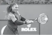  ?? CRYSTAL CHATHAM/AP ?? Serena Williams beat Zarina Diyas 7-5, 6-3 in the first round of the BNP Paribas Open