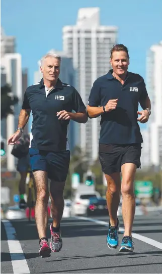  ?? Picture: MIKE BATTERHAM ?? Channel Nine’s Andrew Lofthouse and Luke Bradnam will compete in this weekend’s Gold Coast Marathon.