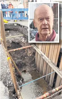  ??  ?? The Hobson Street sinkhole has grown and (inset) Ronald Biggar
