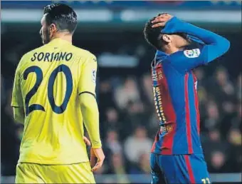  ?? JOSE JORDAN / AFP ?? Neymar se lamenta por una oportunida­d desperdici­ada