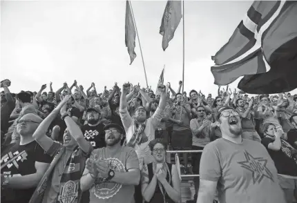  ?? ?? OKC Energy fans cheer during a previous year’s OKC Energy FC soccer game against Orlando City SC at Pribil Stadium in Oklahoma City. SARAH PHIPPS/THE OKLAHOMAN FILE