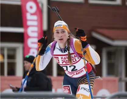  ?? FOTO: MINNA RAITAVUO/LEHTIKUVA ?? Nastassia Kinnunen har siktet inställt på lördagens VM-sprint.