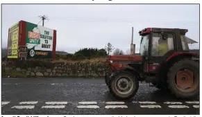  ?? (AP/PA/Brian Lawless) ?? An anti-Brexit billboard, seen Sunday, proposes a united Ireland as a response to Brexit at the border between the Republic of Ireland and Northern Ireland, in Newry, Northern Ireland.