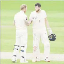  ??  ?? England's Dom Sibley (right) and Ben Stokes. Jon Super/Pool via REUTERS