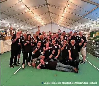  ?? ?? ●●Volunteers at the Macclesfie­ld Charity Beer Festival