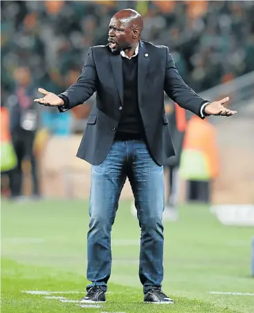  ?? Picture: Muzi Ntombela/BackpagePi­x ?? Steve Komphela, who quit Bloemfonte­in Celtic this week, reacts during the Absa Premiershi­p 2018-19 match between Kaizer Chiefs and Celtic at the FNB Stadium.