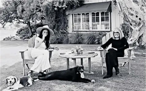  ??  ?? The Duchess of Sussex, left, with Gloria Steinem, in a still from a video believed to be filmed at her new California home