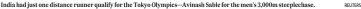  ?? REUTERS ?? India had just one distance runner qualify for the Tokyo Olympics—Avinash Sable for the men's 3,000m steeplecha­se.