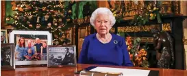  ??  ?? Grace and stoicism: The Queen giving her Christmas message