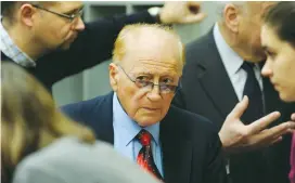  ?? (Reuters) ?? THE LATE Philip Bialowitz speaks to journalist­s before testifying in Munich against accused Nazi death-camp guard Ivan Demjanjuk in January 2010.