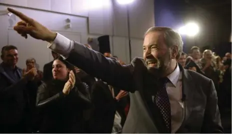  ?? RYAN REMIORZ/THE CANADIAN PRESS ?? NDP Leader Thomas Mulcair’s campaign is struggling to cast him as a compelling agent of change, writes Chantal Hébert.